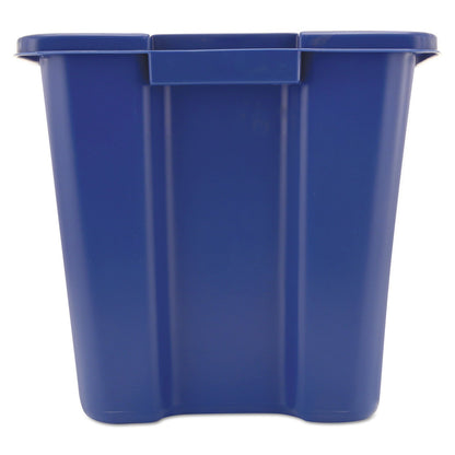 Rubbermaid Commercial Products Stackable Recycling Bin, 14 Gallon, Blue Storage Container, for