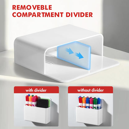 BEYGORM 2 Pack Plastics Magnetic Pen Holder for Refrigerator, Dry Erase Marker Holder for