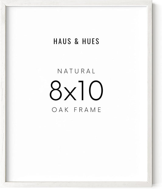HAUS AND HUES 8x10 Inch White Picture Frame Set of 1 - Wood Picture Frame White Art Frame, White