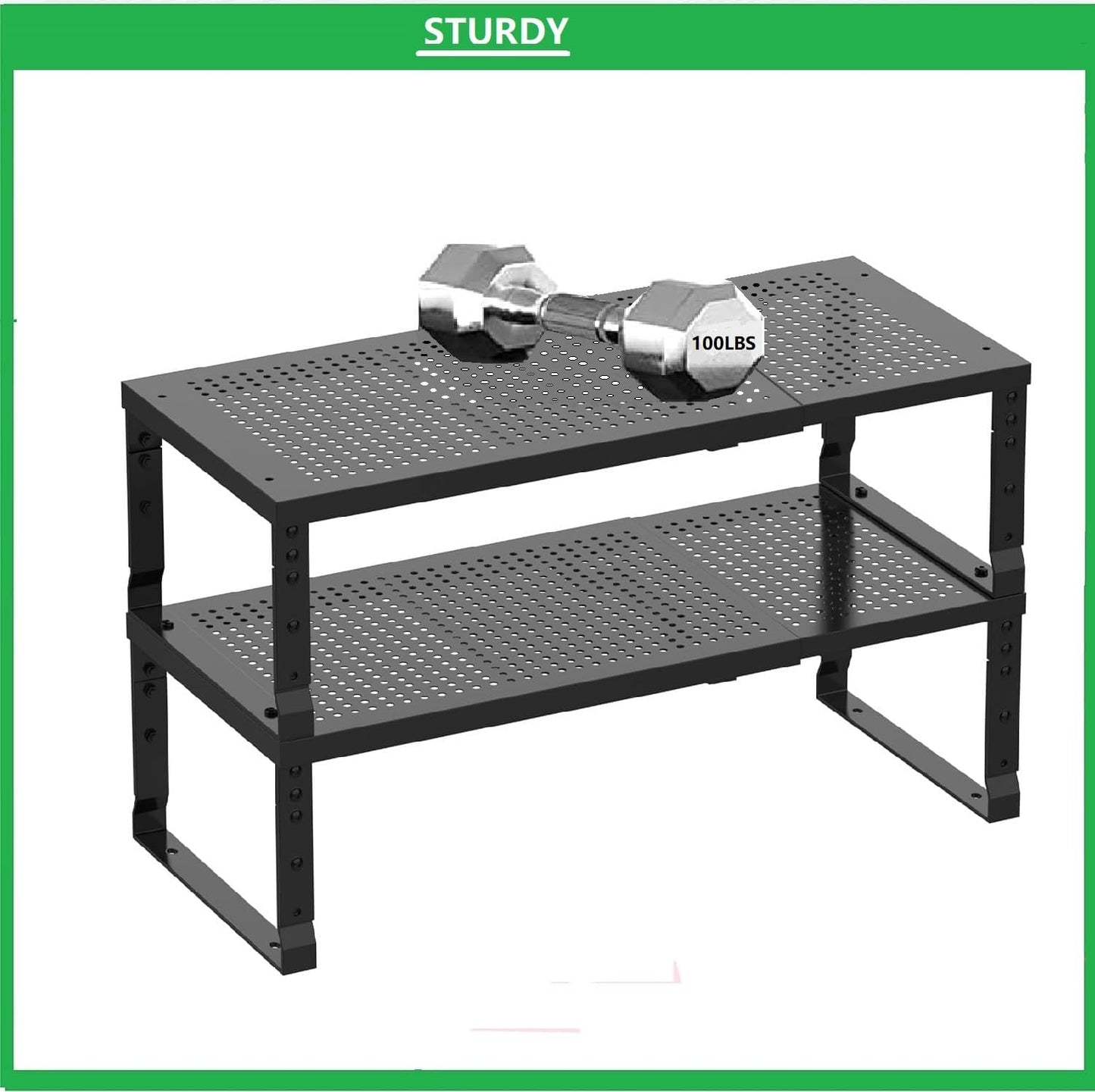 Metal Stackable Expandable Storage Shelf - Multi-Functional Home Storage Shelf, Suitable for