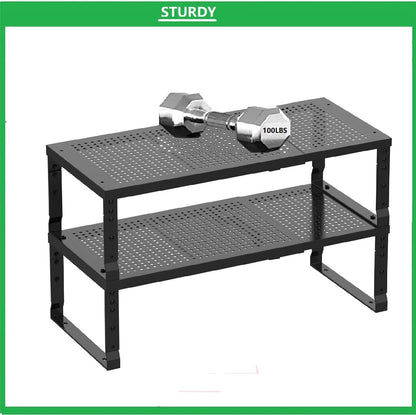 Metal Stackable Expandable Storage Shelf - Multi-Functional Home Storage Shelf, Suitable for