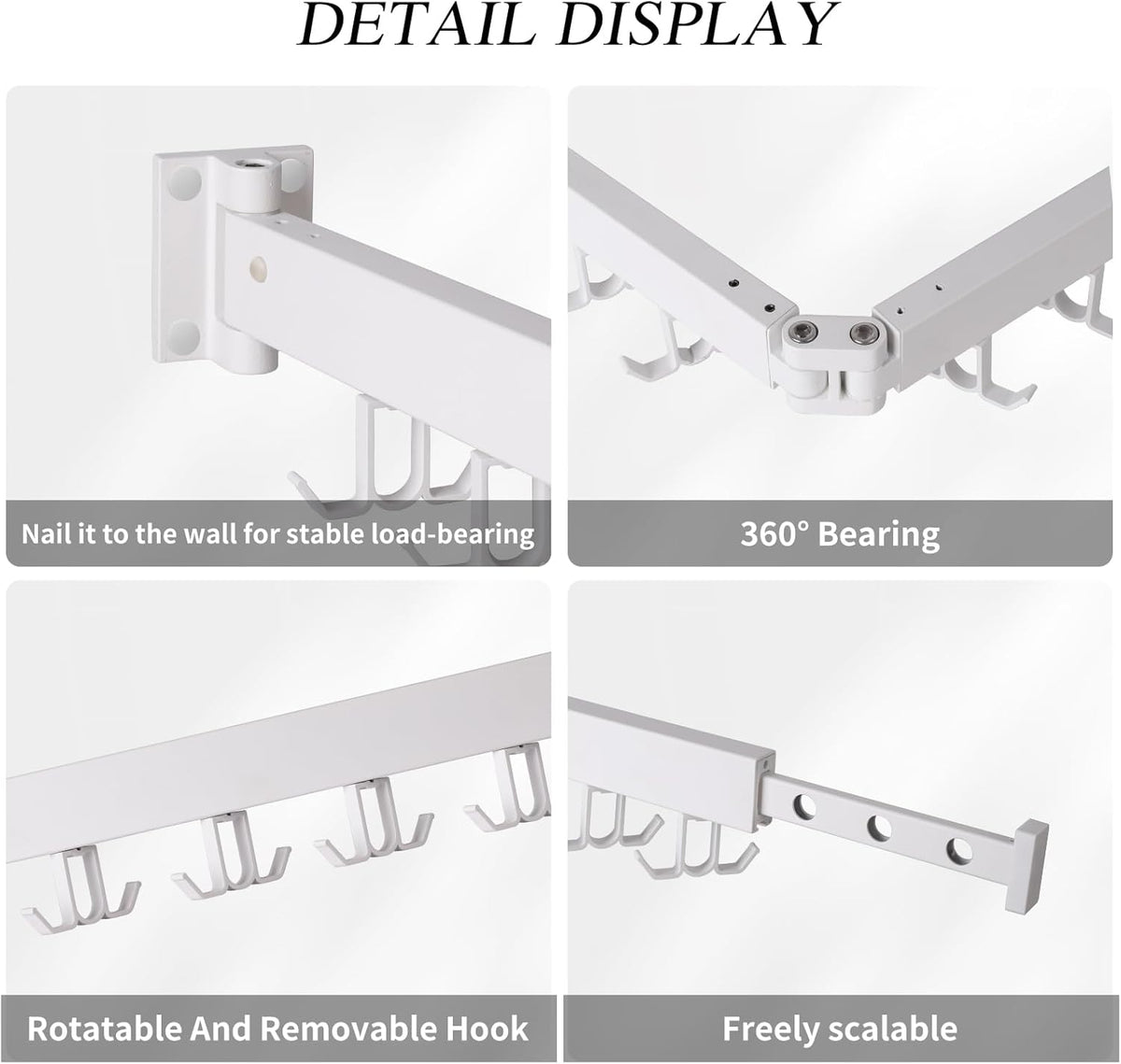 Wall Mounted Clothes Drying Rack,Drying Rack Clothing Wall Mount with Foldable