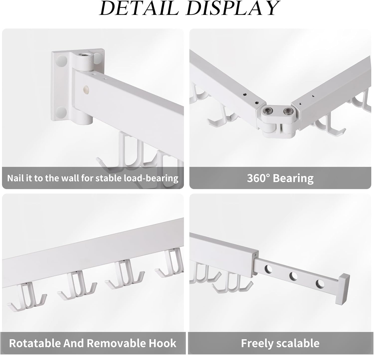 Wall Mounted Clothes Drying Rack,Drying Rack Clothing Wall Mount with Foldable