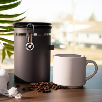 Veken Coffee Canister, Airtight Stainless Steel Kitchen Food Storage Container with Date Tracker
