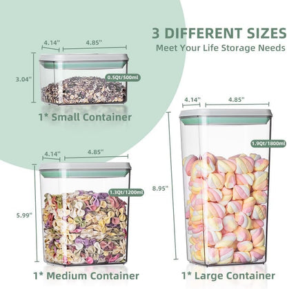 Pop Containers with Lids - Stackable Airtight Food Storage, Kitchen Pantry Storage Containers for