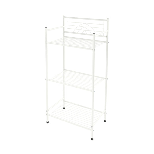 Bath Bliss 3 Tier Freestanding Bathroom Storage Shelf, White Metal Organizer Rack | Rust Resistant