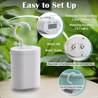 Hanging Planters 10 Inch, 4 Pcs Flower Pots Automatic Watering System Set, Self Watering Hanging