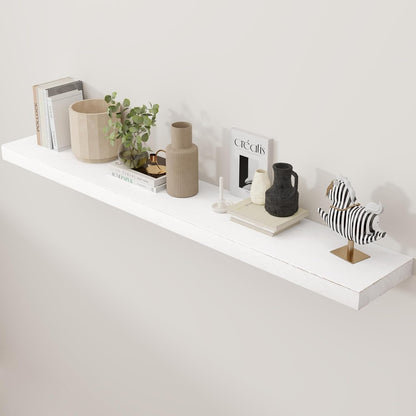 Floating Shelves for Wall, Rustic Elm Wood 56'' W x 8" D Wall Shelf with Invisible Bracket, Large