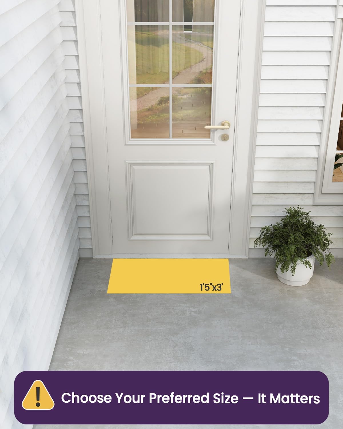 DEXI Front Door Mats Outside Entrance, 17x36 Rubber Waterproof Dirt Trapping Entry Mat for