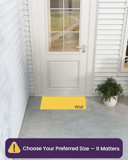DEXI Front Door Mats Outside Entrance, 17x36 Rubber Waterproof Dirt Trapping Entry Mat for