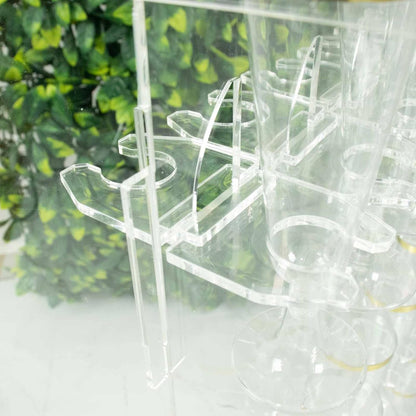 Tableclothsfactory 20 Pack | 3" Clear Acrylic Glass Holder Hooks for Double Side Display On