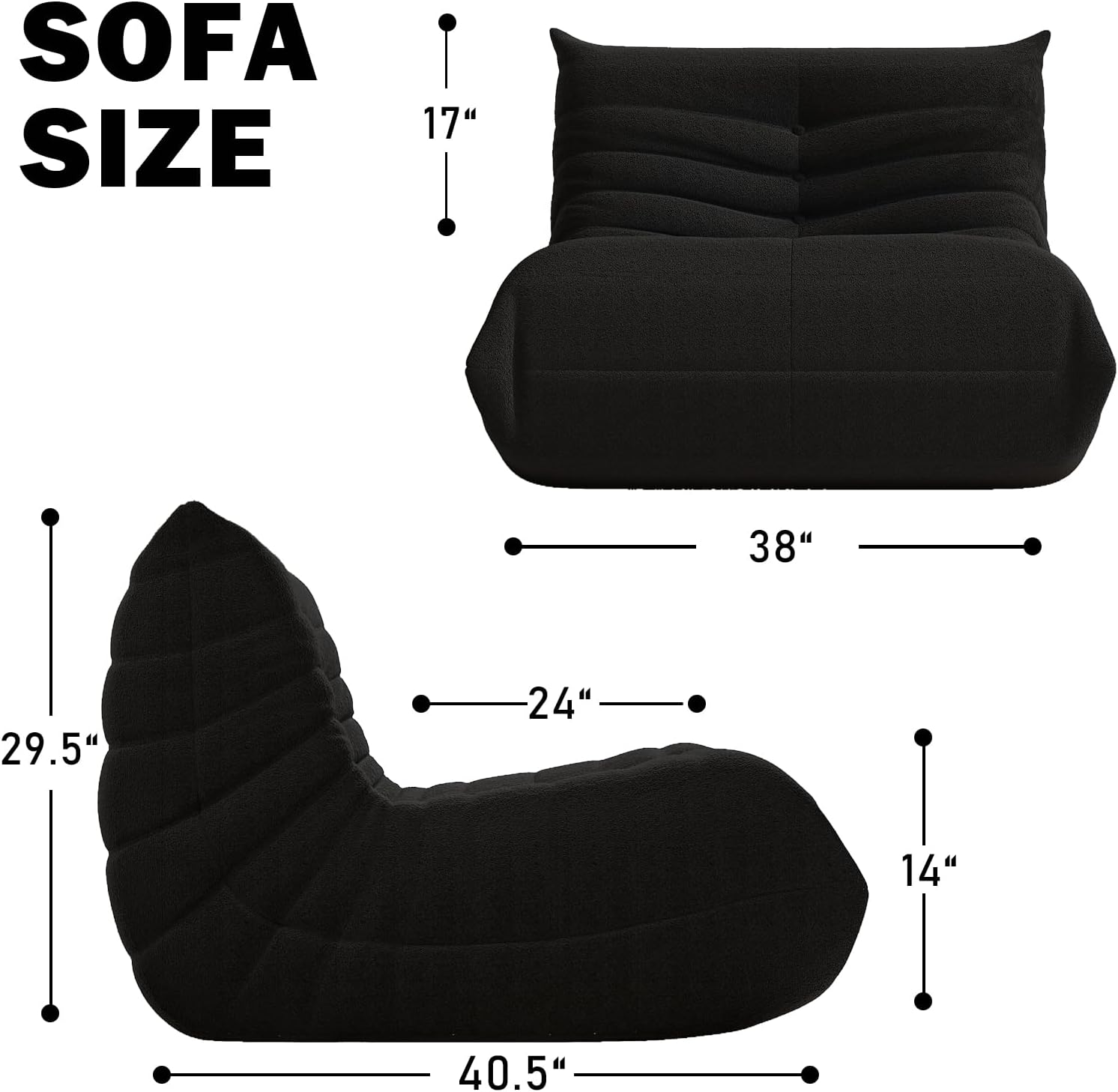 Bean Bag Chair, Memory Foam Bean Bag Sofa Large Bean Bag Chair for Adults, Bean Bag Chairs for