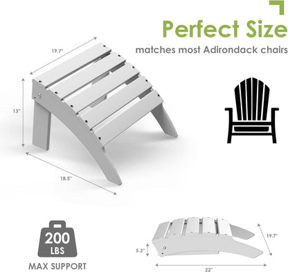 GREENVINES Adirondack-Ottoman | HDPE Plastic | Outdoor Footrest | All Weather | Foot Rest | Foot