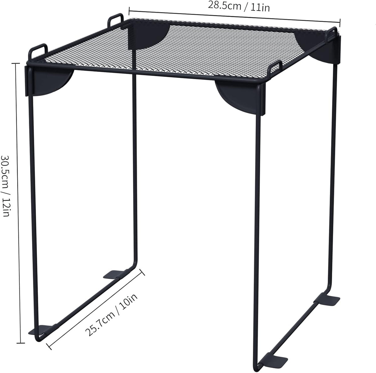 Neudeco Pack 2, Mesh Locker Shelf, Stackable Extra Tall Locker Organizer, Collapsible and Metal