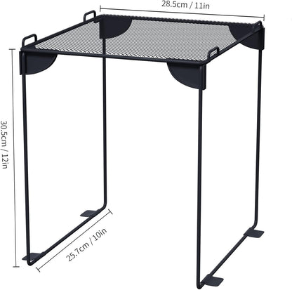 Neudeco Pack 2, Mesh Locker Shelf, Stackable Extra Tall Locker Organizer, Collapsible and Metal