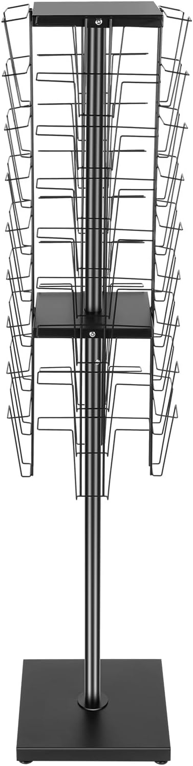 36 Pockets-360° Rotating Magazine Rack, Detachable Floor Standing Comic Books Brochure Display