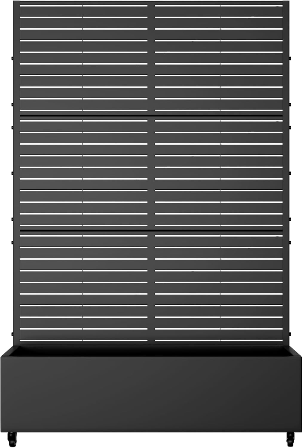 Casaphoria Metal Raised Garden Bed with Trellis and Wheels, 72"x47"x16" Planter Box for Climbing