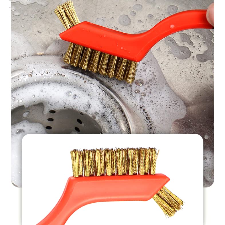 Wire Scratch Brush Set Soft Grip for Rust, Dirt & Paint Scrubbing with Deep Cleaning (18, 18PCS