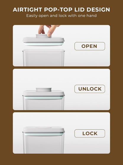 Pop Storage Set – 4 Pack Airtight Food-Grade Containers with Lids, BPA-Free, with Measurement Marks