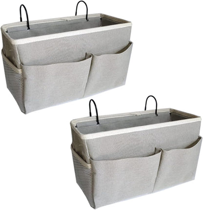 2-Pack Bedside Caddy, Bedside Hanging Storage Organizer for College Dorm Beds, Bunk Beds and