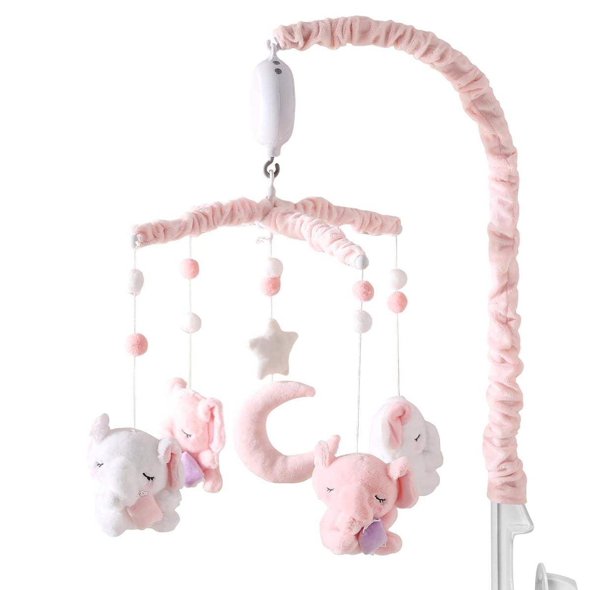 Baby Crib Mobile - Elephant Mobile for Crib with 25 Inches Mobile Arm and 35 Lullabies Musical Box