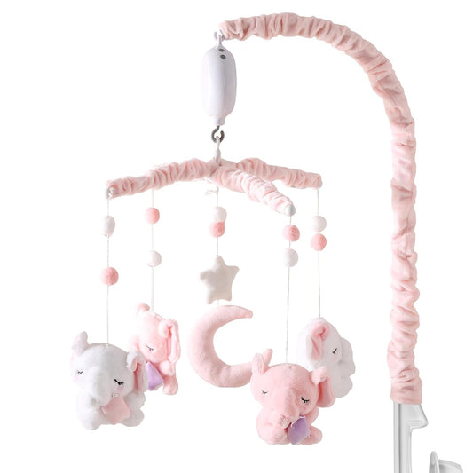 Baby Crib Mobile - Elephant Mobile for Crib with 25 Inches Mobile Arm and 35 Lullabies Musical Box