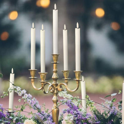 GenSwin Flameless Flickering Taper Candles with 2 Remote Controls and Timer, Real Wax 3D Wick Light