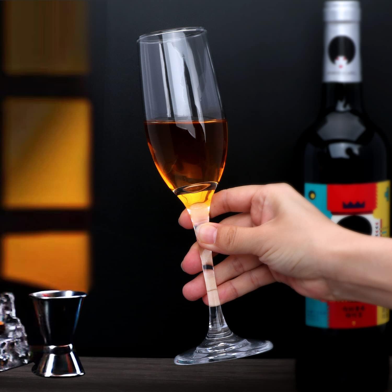 6 oz Champagne Flutes Glass, Wine Flutes Set of 12, for Champagne, Wine, High-End Banquets
