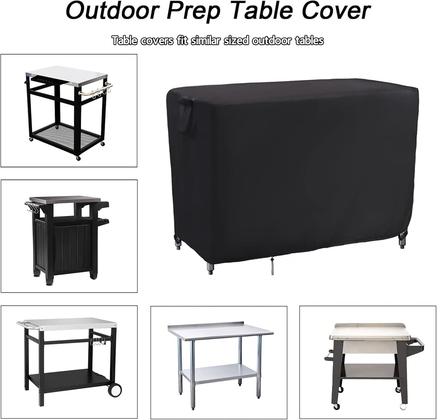 Kingling Outdoor Prep Table Cover, Waterproof Stainless Steel Table Covers Metal Table Cover