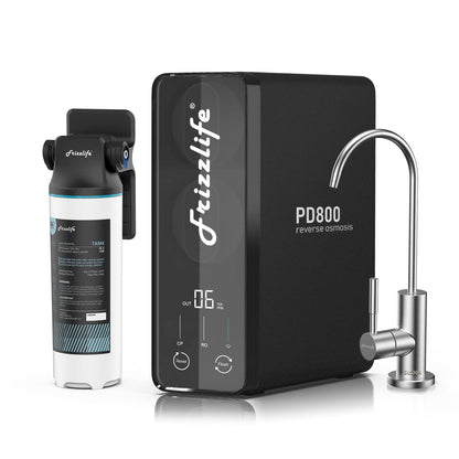 Frizzlife 800GPD Reverse Osmosis Water Filter, Alkaline Mineral pH+ Reverse Osmosis System, 9-Stage