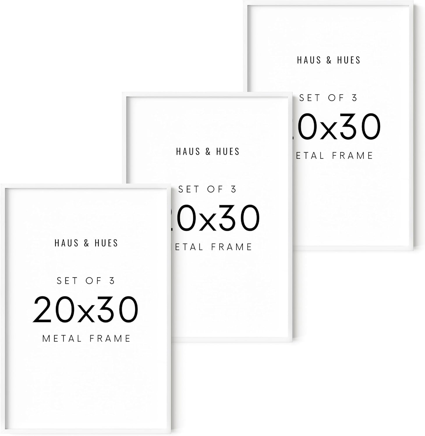 HAUS AND HUES 20x30 White Metal Picture Frames - Features Premium Aluminum, Vertical & Horizontal