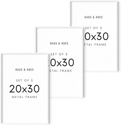 HAUS AND HUES 20x30 White Metal Picture Frames - Features Premium Aluminum, Vertical & Horizontal