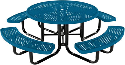 Coated Outdoor Furniture Heavy-Duty Portable Outdoor Kids Table with Umbrella Hole, Punched Steel