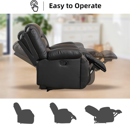 EBELLO Faux Leather Manual Recliner Sofa Set, 3 Seat Reclining Sofa, Couch Furniture Set for Living