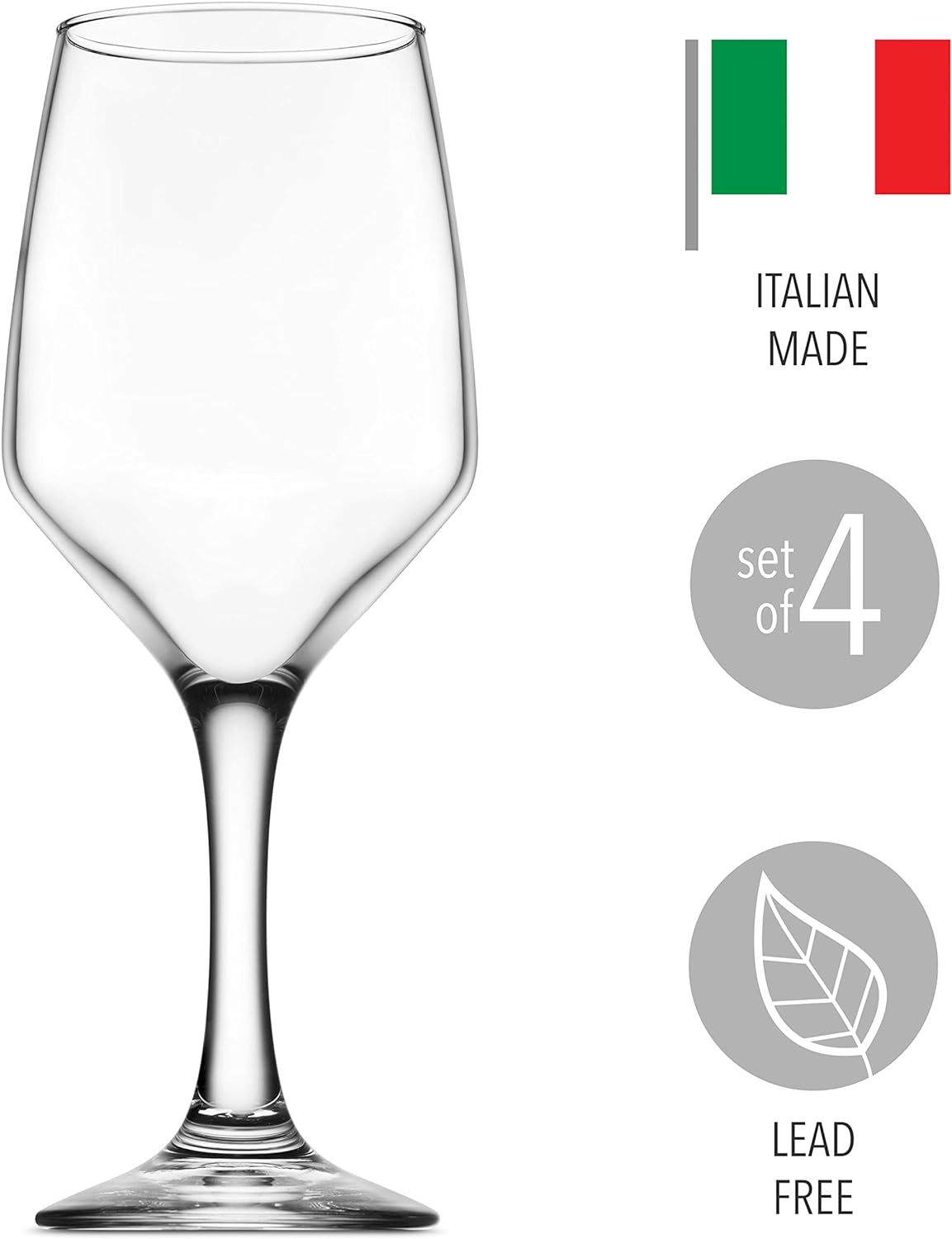 Godinger Wine Glasses, Italian Made Red Wine Glasses, Wine Glass, Stemmed Drinking Glasses, Glass