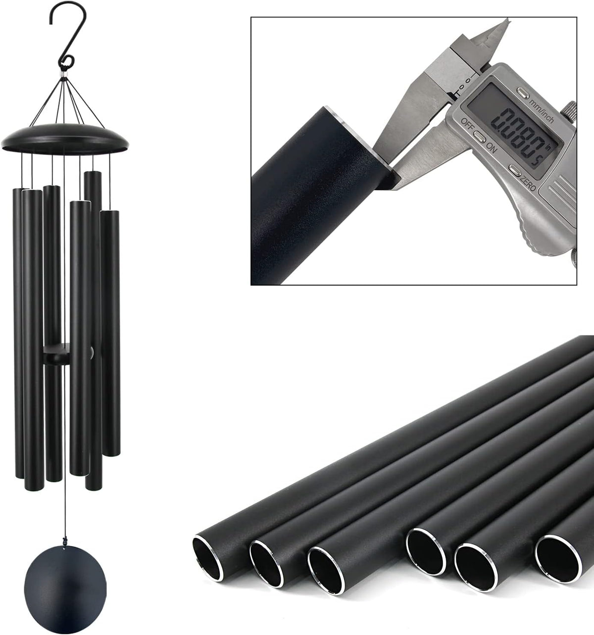 ASTARIN 45 in Memorial Wind Chimes Large with 6 Heavy Tubes, Large Deep Tone Wind Chimes Outdoor