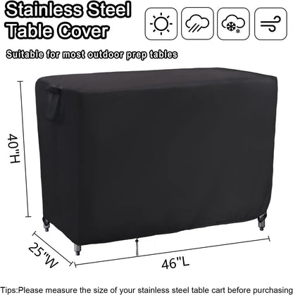 Kingling Grill Cart Cover, Waterproof Outdoor Prep Table Cover 46 Inch Stainless Steel Outdoor