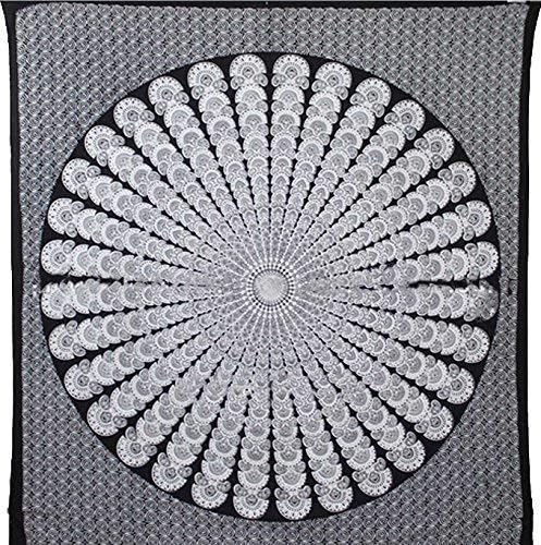 Bless International Handmade Indian hippie Bohemian Psychedelic Peacock Mandala Wall hanging