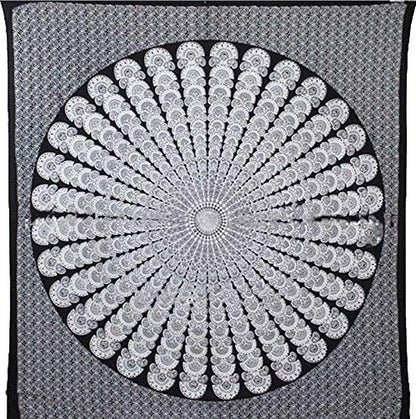 Bless International Handmade Indian hippie Bohemian Psychedelic Peacock Mandala Wall hanging