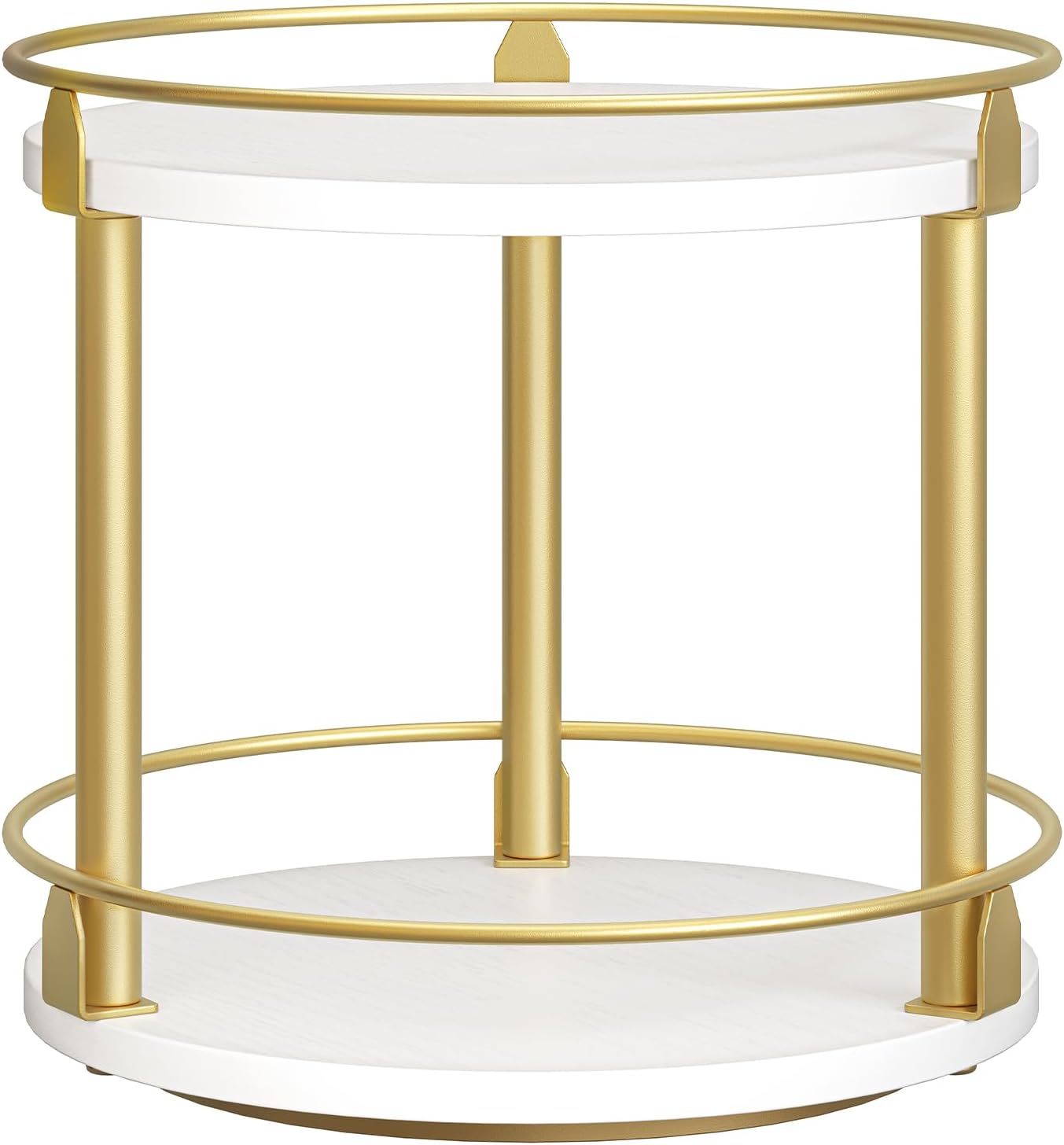 Lazy Susan Organizer, Rotating Spice Rack, 2 Tier Spice Turntable Organizer, Industrial Turntable