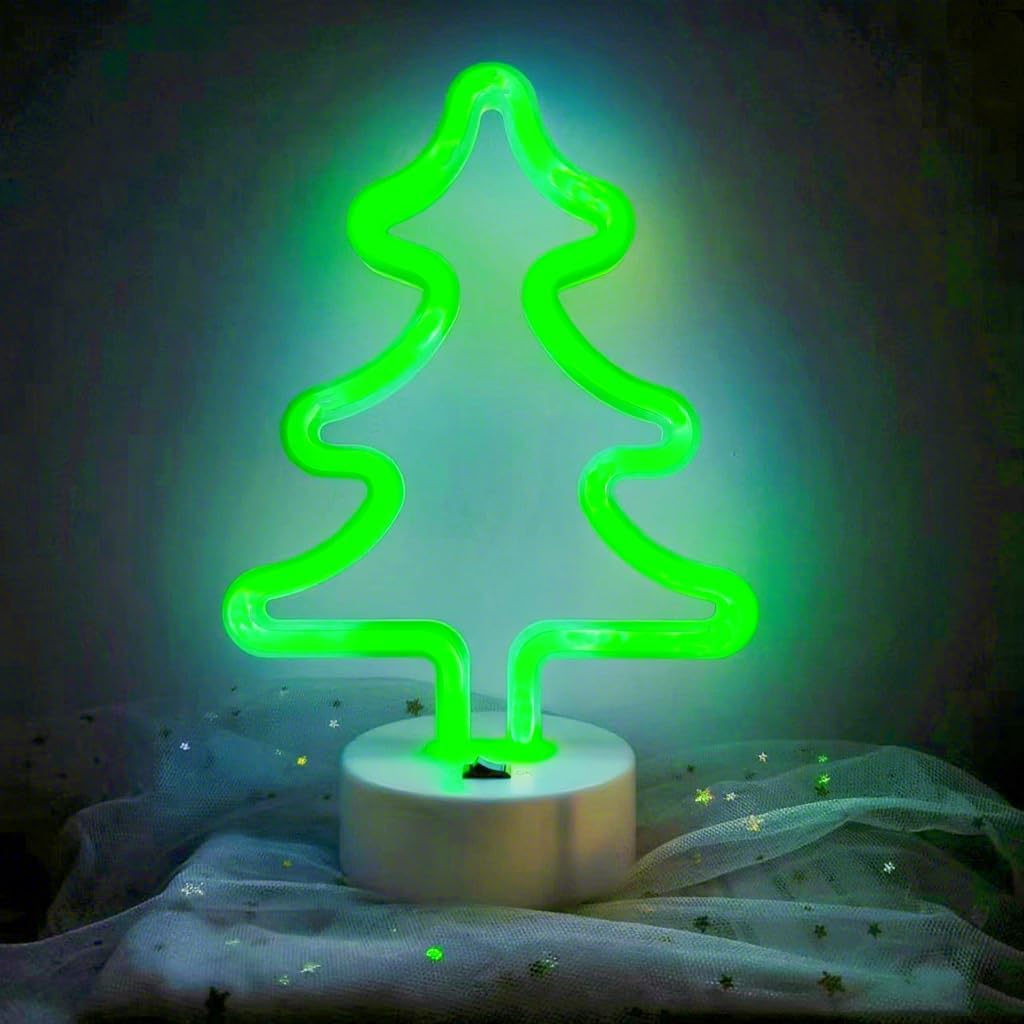 Christmas Tree Neon Light Signs for Bedroom Bedside Dorm Wall Decor,Neon Light up Christmas Decor