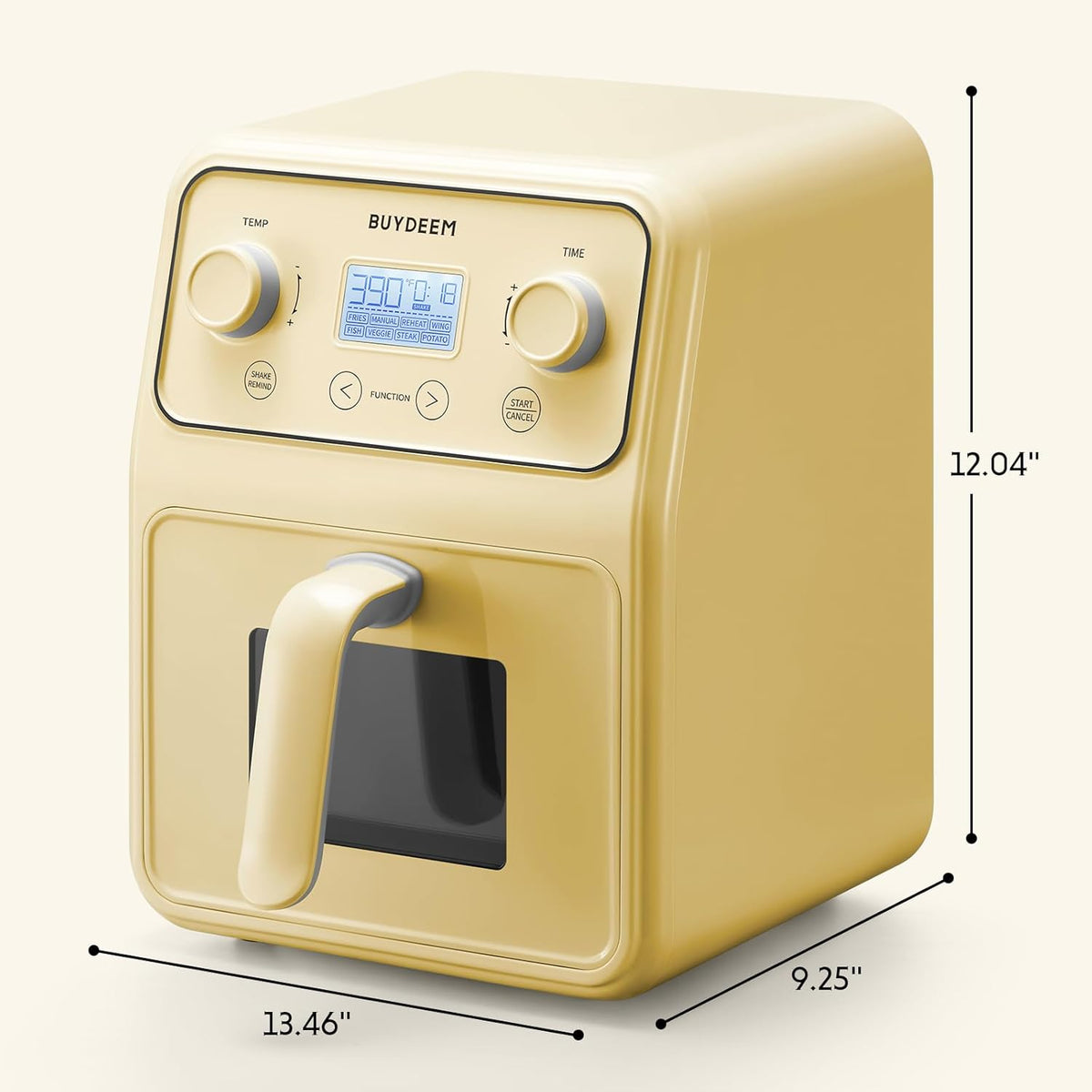 BUYDEEM F51 8-in-1 Air Fryer 4.2QT, Retro Countertop Airfryer Oven with Visible Window, Shake