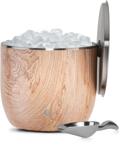 SNOWFOX XL Premium Vacuum Insulated Double Wall Stainless Steel Ice Bucket with Lid/Scoop, Bar