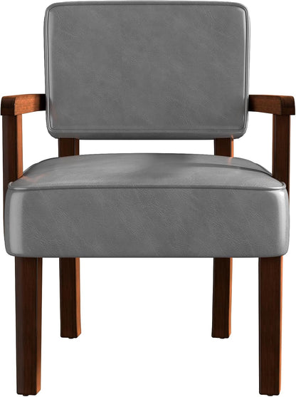PU Leather Accent Chair, Oversized Living Room Chairs with Soft Seat and Armrests, Armchair for