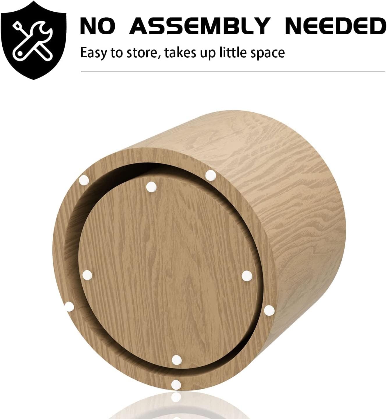 Nesting Coffee Table Set of 2, Modern Round Coffee Table with Non-Slip Feet, Oak Wooden Circle