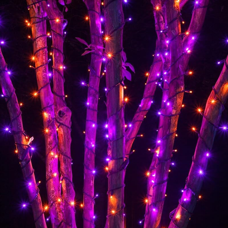 2 Pack 200 LED Solar Halloween Lights Outdoor Waterproof, Solar String Lights for Outside, Solar