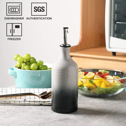 Sweejar Ceramic Olive Oil Dispenser Bottle, Opaque Oil Cruet Protects Oil to Reduce Oxidation