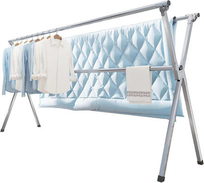 Clothes Drying Rack 95 Inches Folding Outdoor Indoor, Drying Rack Clothing Collapsible, Foldable