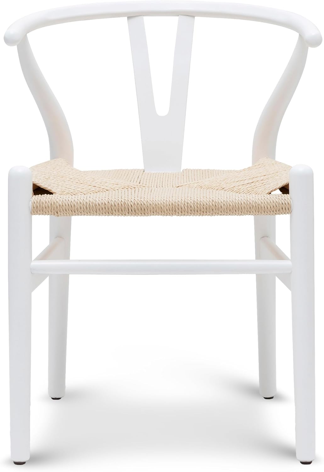 POLY & BARK Weave Dining Chair – Mid-Century Modern Wishbone Dining Chair with Arms, Solid Wood
