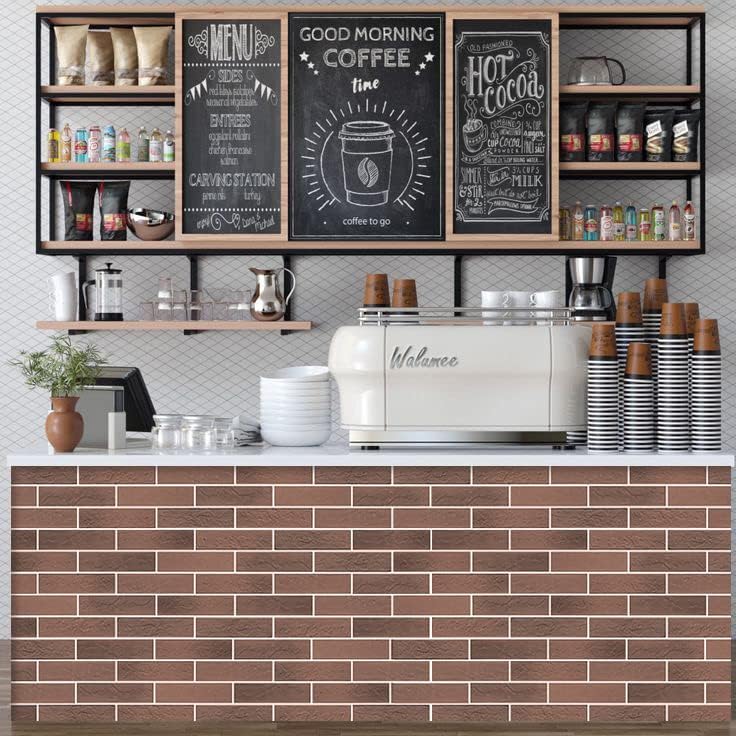 Vintage Faux Brick Wall Tiles, 3D Thin Brick Veneers for Bedroom, Bathroom, Kitchen, Fireplace and